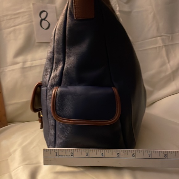 Brand new never used Black leather Isaac Mizrahi purse. Brown leather trim/strap - Picture 2 of 8